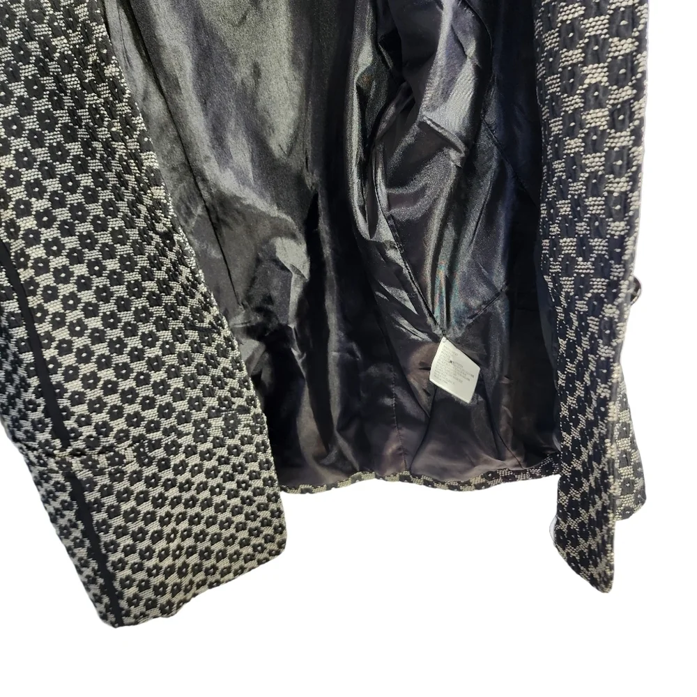 BLACK PEPPER winter jacket size 10 black white warm short bomber blazer - Picture 13 of 13